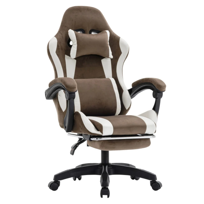 Kancelářské/herní křeslo, hnědá/bílá, HOSPO