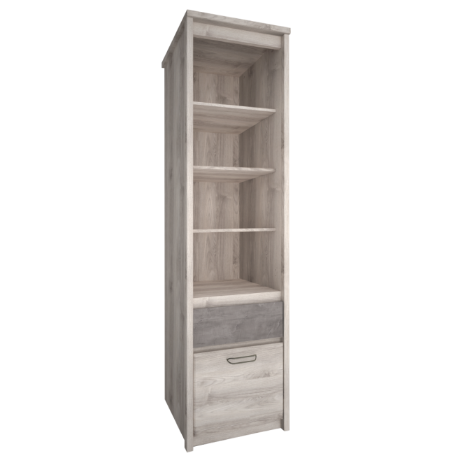 Otevřený regál 1D1S, kaštan nairobi/onyx, JESI NEW