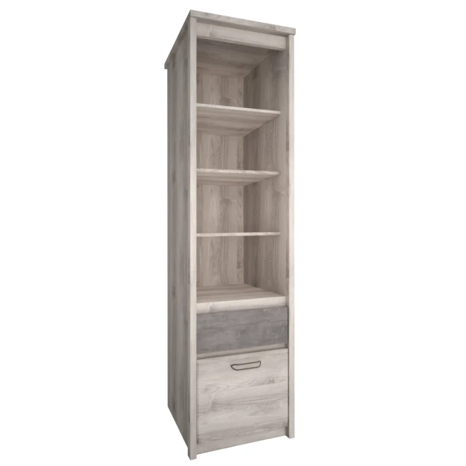 Otevřený regál 1D1S, kaštan nairobi/onyx, JESI NEW