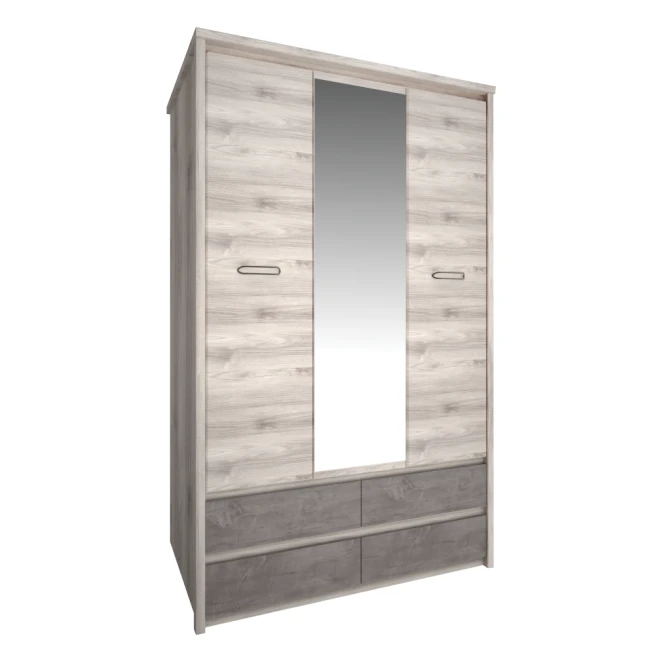 Skříň se zrcadlem 3D4S, kaštan nairobi/onyx, JESI NEW