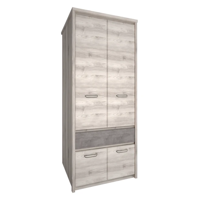 Skříň 4D1S, kaštan nairobi/onyx, JESI NEW