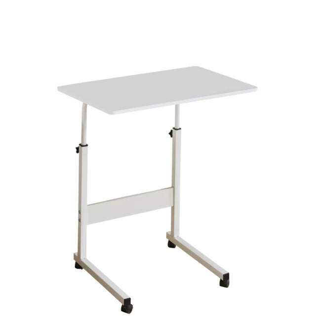 Nastavitelný PC stůl s kolečky, bílá, JUSTUS