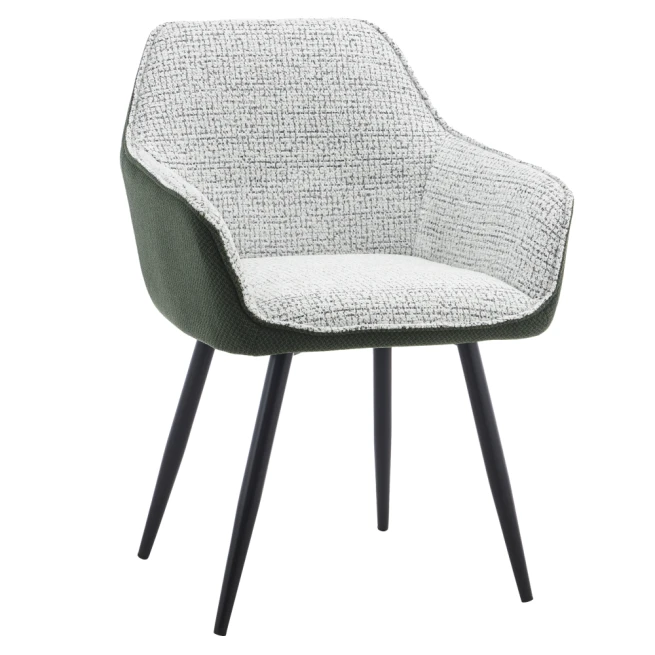 Designové křeslo, zelená/světle šedý melír/černá, KATŘEL