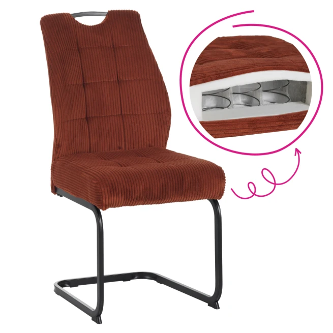 Jídelní židle, terakota/černá, KELMA