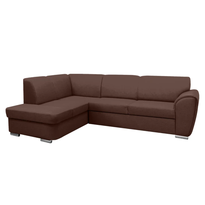 Sedací souprava, látka hnědá, levá, KENAI ROH