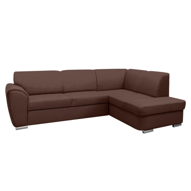 Sedací souprava, látka hnědá, pravá, KENAI ROH