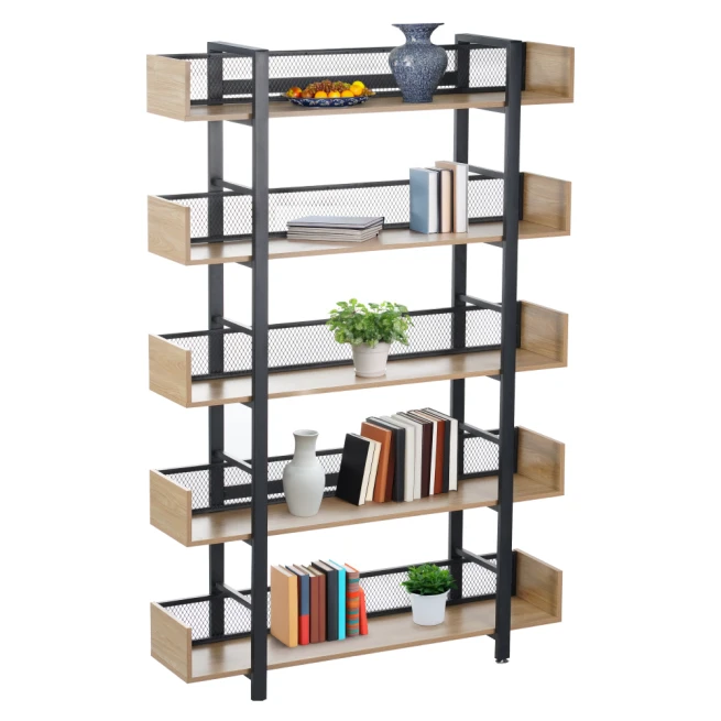 5-policový regál, dub/černá, KILIS NEW TYP 2