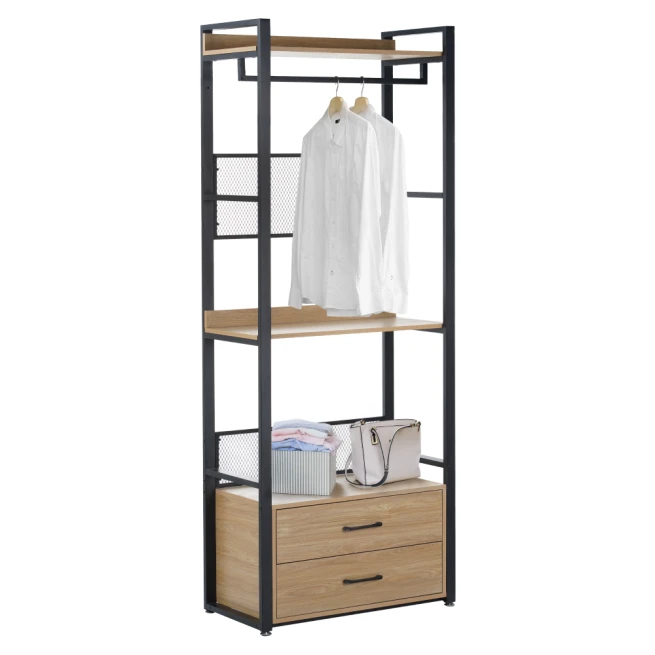 Regál se zásuvkami, dub/černá, KILOS NEW TYP 1