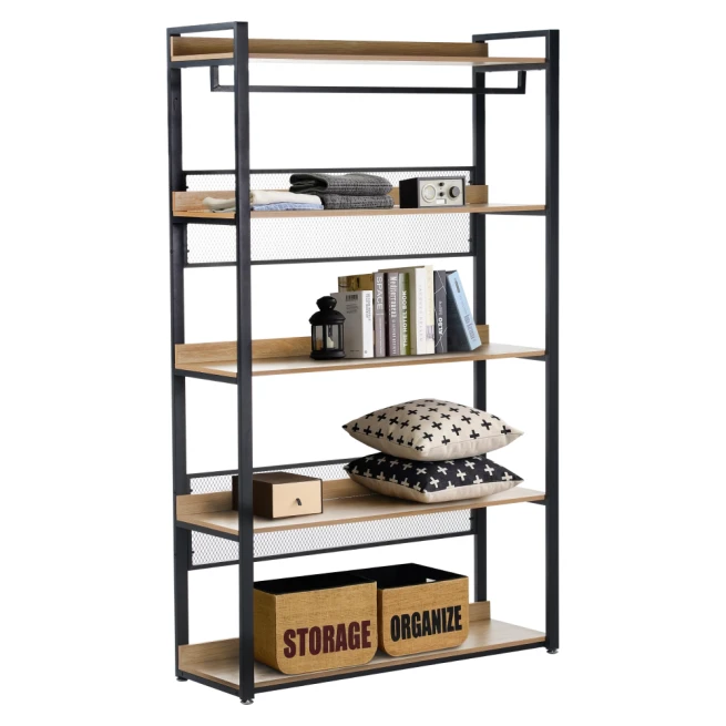 5-policový regál, dub/černá, KILOS NEW TYP 3