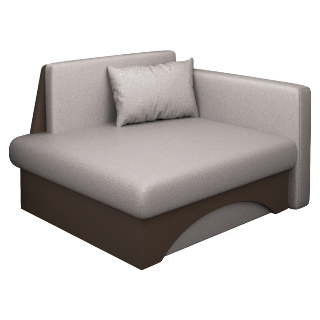 Rozkládací křeslo, béžovošedá Taupe/hnědá, pravá, KUBOŠ NEW