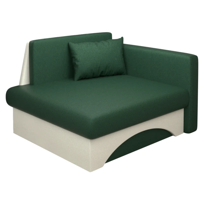 Rozkládací křeslo, zelená/béžová, pravá, KUBOŠ NEW