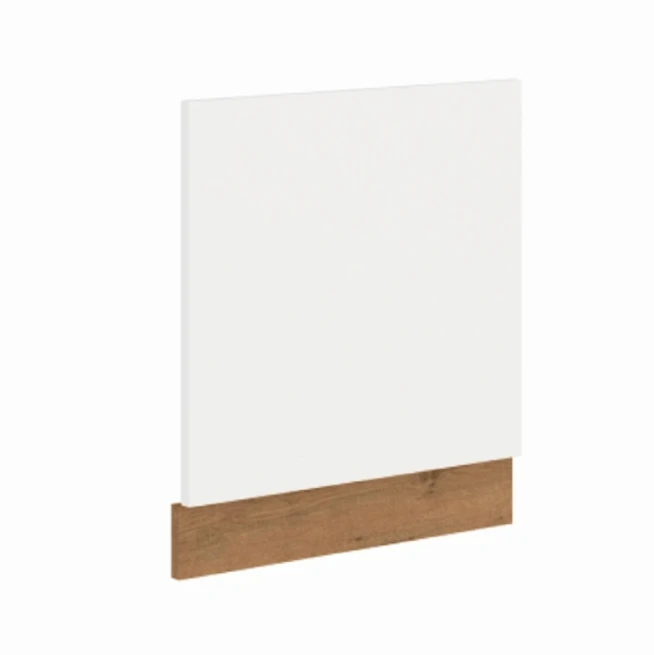 Dvířka na vestavnou myčku nádobí,  bílý extra vysoký lesk / dub lancelot HG, VEGA ZM 570x596