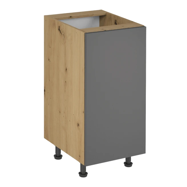 Spodní skříňka, dub artisan / šedý mat, univerzálni, LANGEN D40