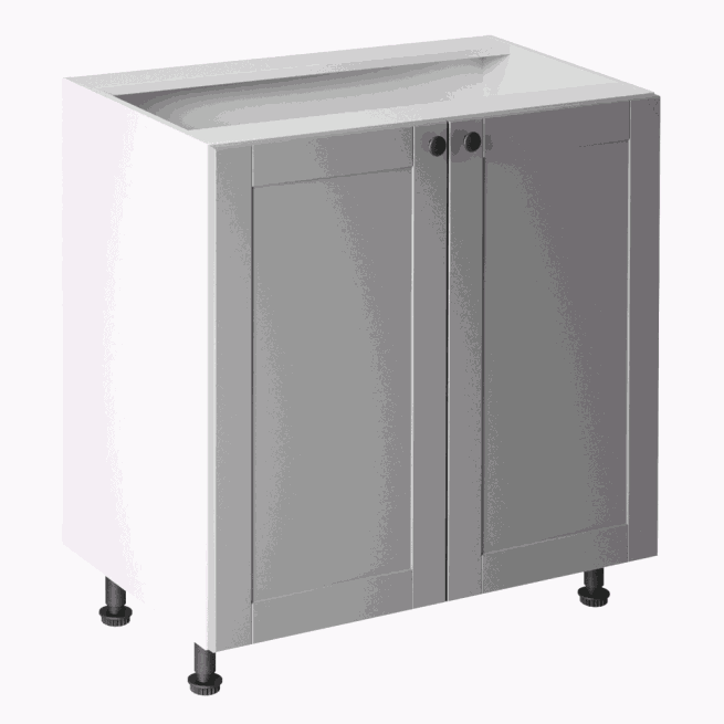 Spodní skříňka dvoudveřová, šedá matná / bílá, LAYLA D80