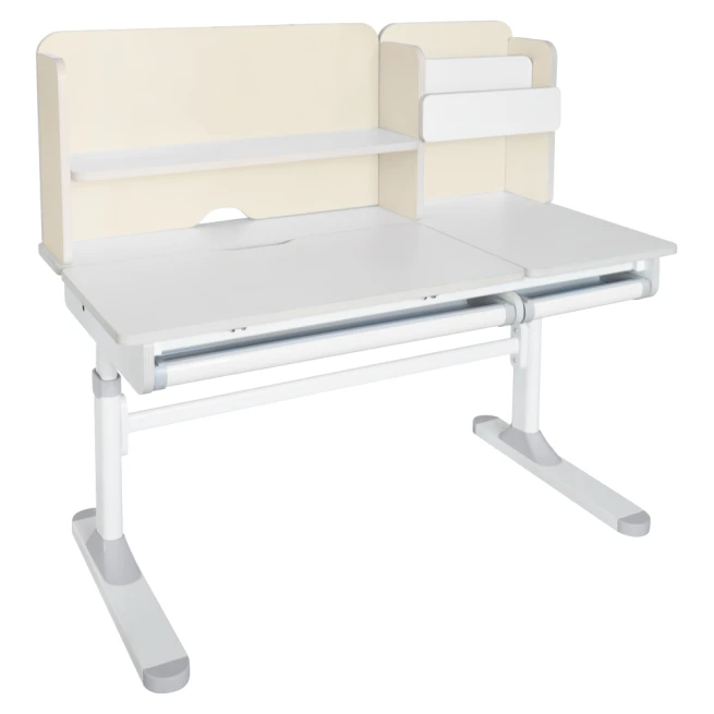 Rostoucí psací stůl, natural/bílá, LEDIN