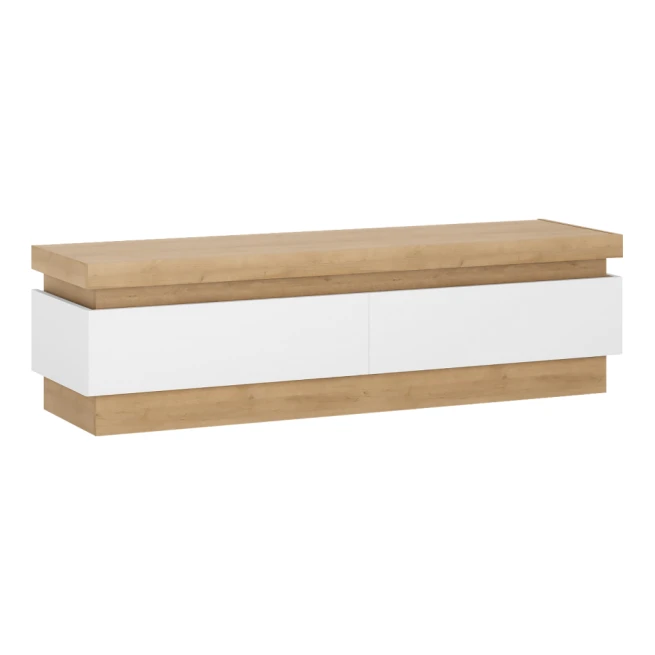 RTV stolek 01, dub riviéra / HG bílá, LEONARDO