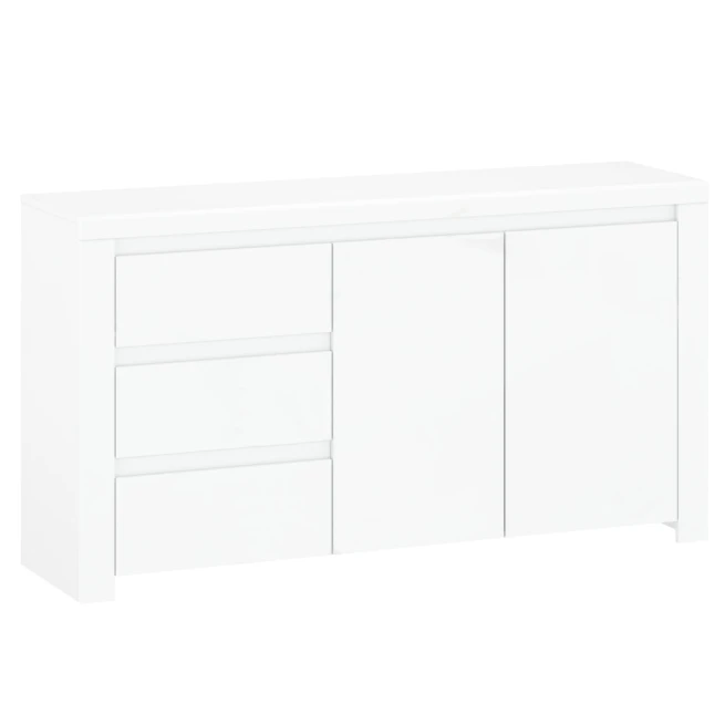 Komoda 2D3S, bílý lesk, LINDY