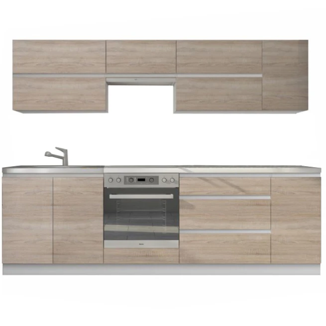 Kuchyňská sestava, bíla/dub sonoma, LINE NEW