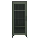 Vitrína, smoke zelená/černá, LONGY REG1W