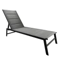 Polohovací zahradní lehátko, černá/šedá, LOPEZ