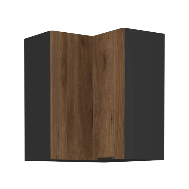 Horní rohová skříňka, ořech okapi/černá, MENZO 60x60 GN-72…