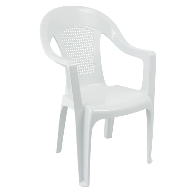 Zahradní stohovatelné křeslo, bílá, MEDRO