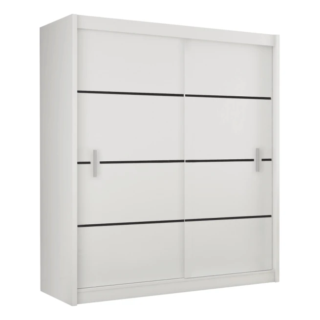 Skříň s posuvnými dveřmi, bílá/černá, MERINA 203