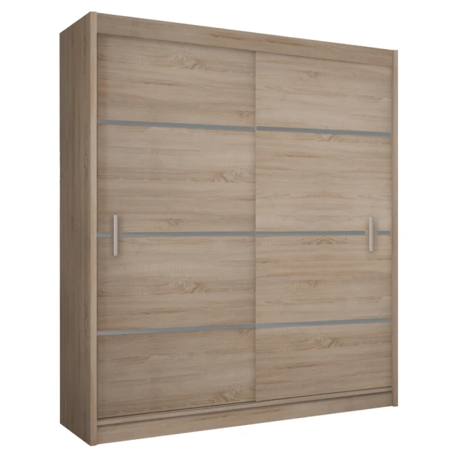 Skříň s posuvnými dveřmi, dub sonoma/šedá, MERINA 203