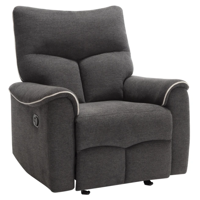 Relaxační křeslo, tmavě šedá/světle šedá, NADER