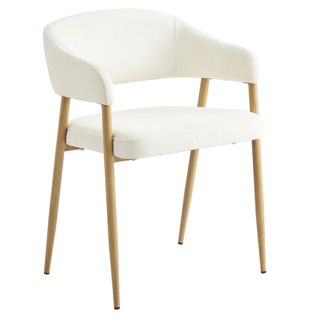 Designové jídelní křeslo, krémová/buk, NIZAR TYP 1