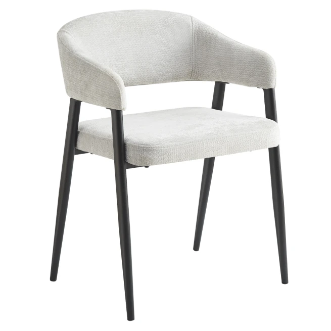 Designové jídelní křeslo, světle šedá/černá, NIZAR TYP 2