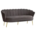 Luxusní pohovka, 3-sed, šedá Velvet látka/zlatá, Art-deco,…