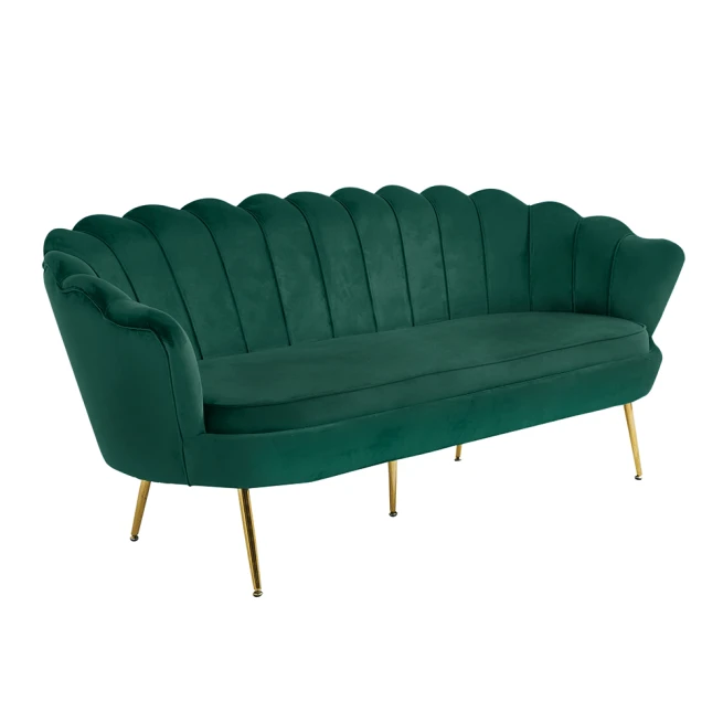 Luxusní pohovka, 3-sed, smaragdová Velvet látka/chrom…