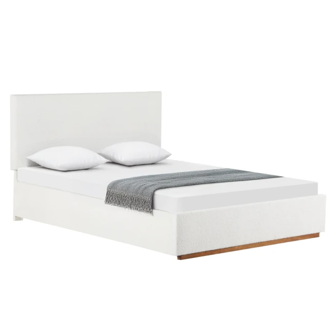 Postel s roštem a úložným prostorem, 180x200, bílá, NUVOLA