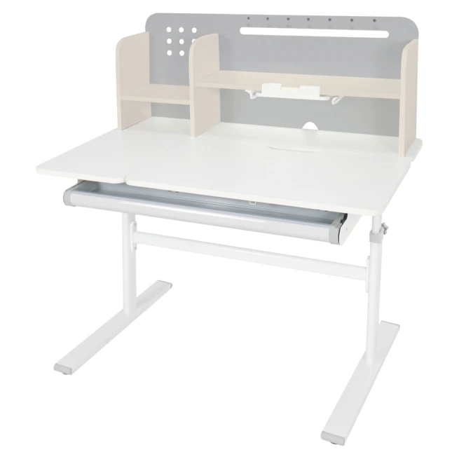 Rostoucí psací stůl, šedá/bílá, ODIN