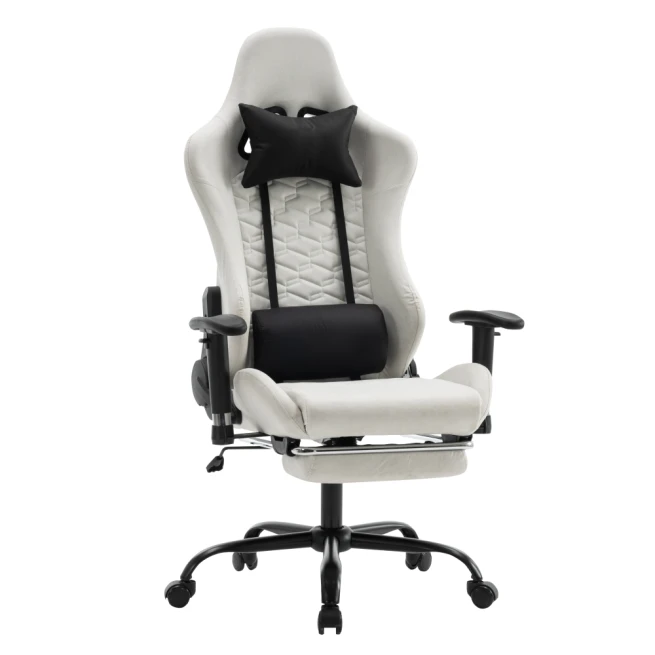 Kancelářské/herní křeslo, bílá/černá, PAPIBAS