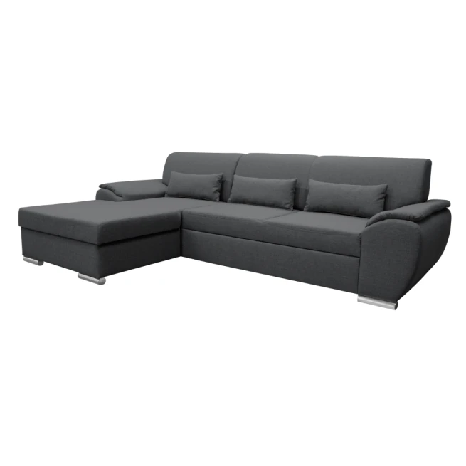 Sedací souprava, šedá látka, levá, PEDRA ROH