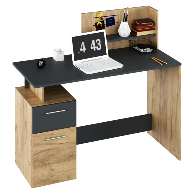 PC stůl, dub artisan/grafit, PLATON NEW