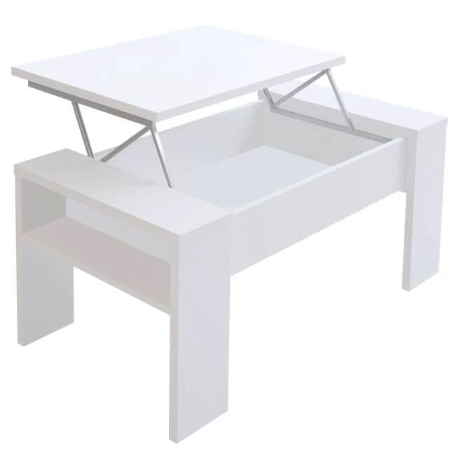 Konferenční stolek, bílá, PULA