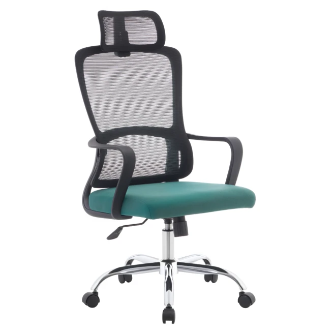Kancelářské křeslo, černá/zelená/chrom, RANDY