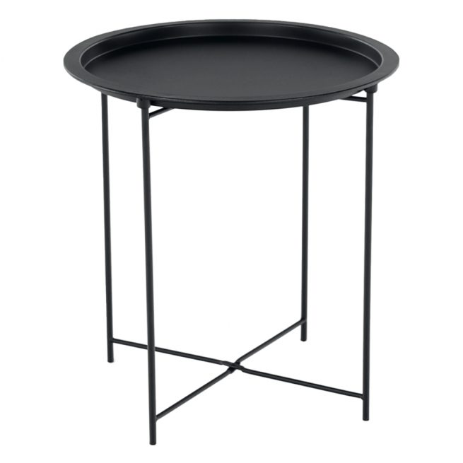 Příruční stolek s odnímatelnou tácem, černá, RENDER
