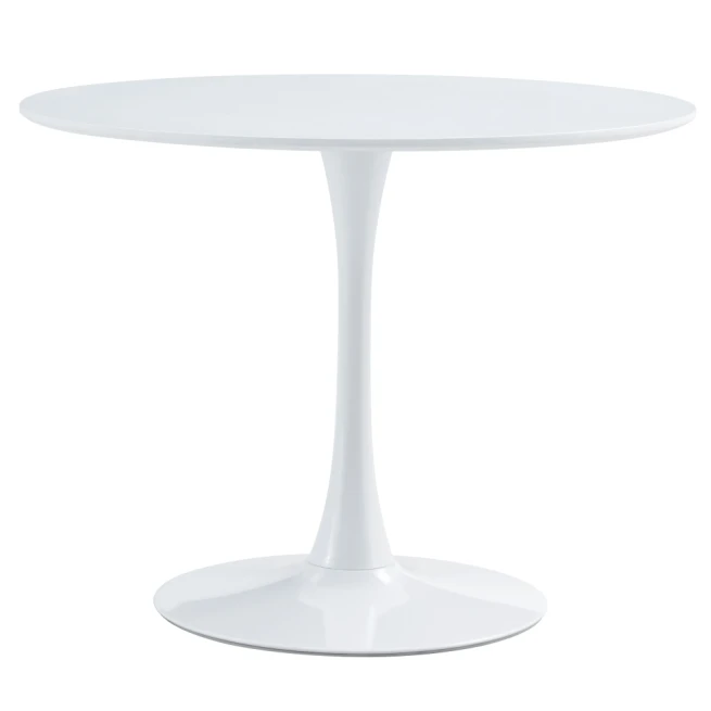 Jídelní stůl, kulatý, bílá matná, průměr 110 cm, REVENTON NEW