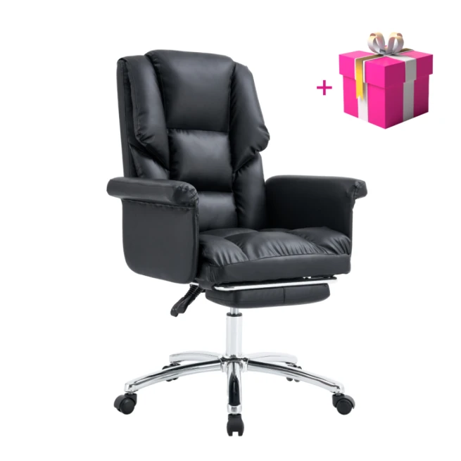 Kancelářské křeslo s podnoží, ekokůže černá, RODIK + dárek