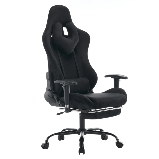 Kancelářské/herní křeslo, černá Velvet látka, SALOP