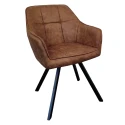 Otočné jídelní křeslo, tmavě hnědá látka s efektem broušené…