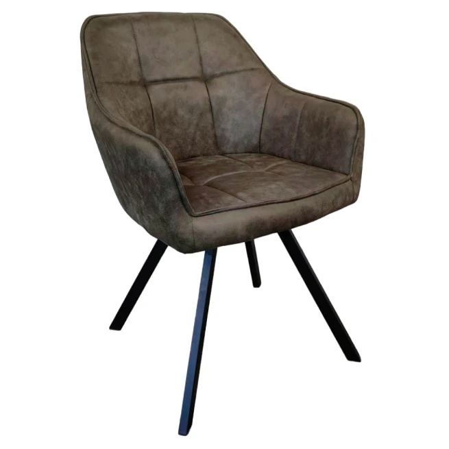 Otočné jídelní křeslo, zelená látka s efektem broušené…