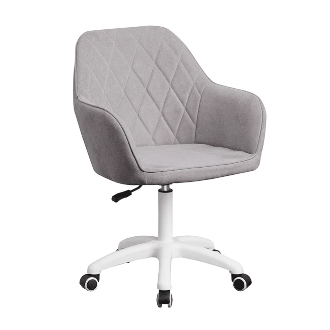 Kancelářské křeslo, látka šedá/bílá, SANTY