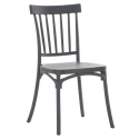 Stohovatelná židle, tmavě šedá, SAZEN NEW