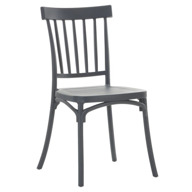 Stohovatelná židle, tmavě šedá, SAZEN NEW