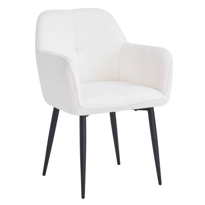 Jídelní křeslo, bílá/černá, SENER